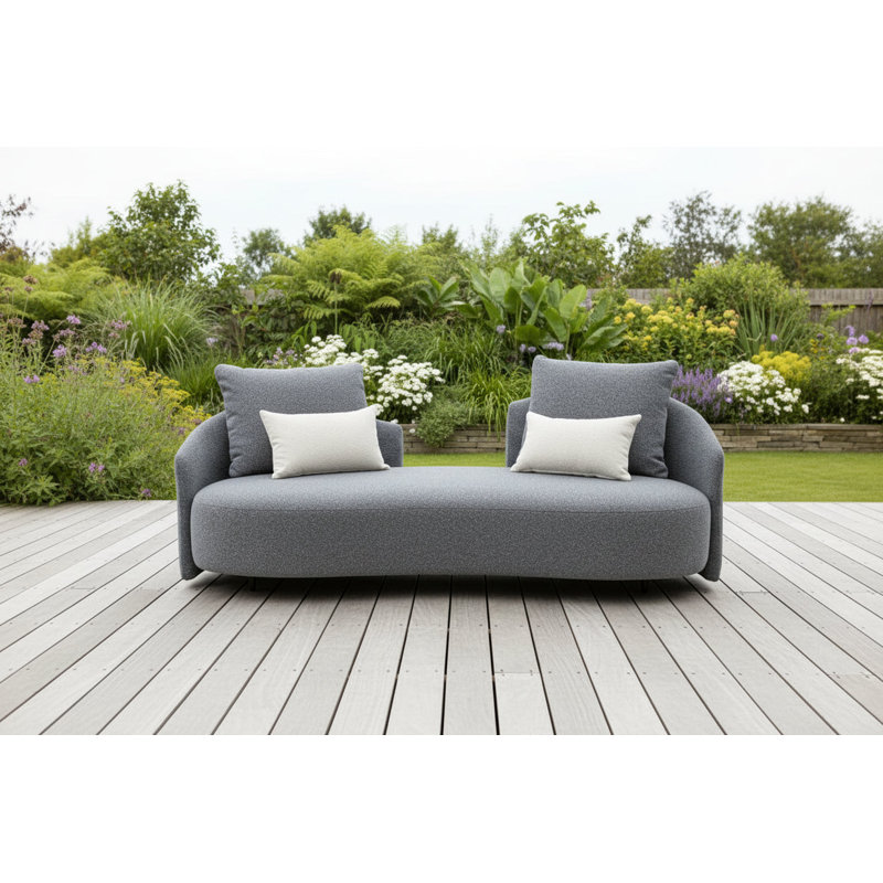 Canapé d'extérieur moderne Serene - 83 po, gris bouclé toutes saisons, Gris