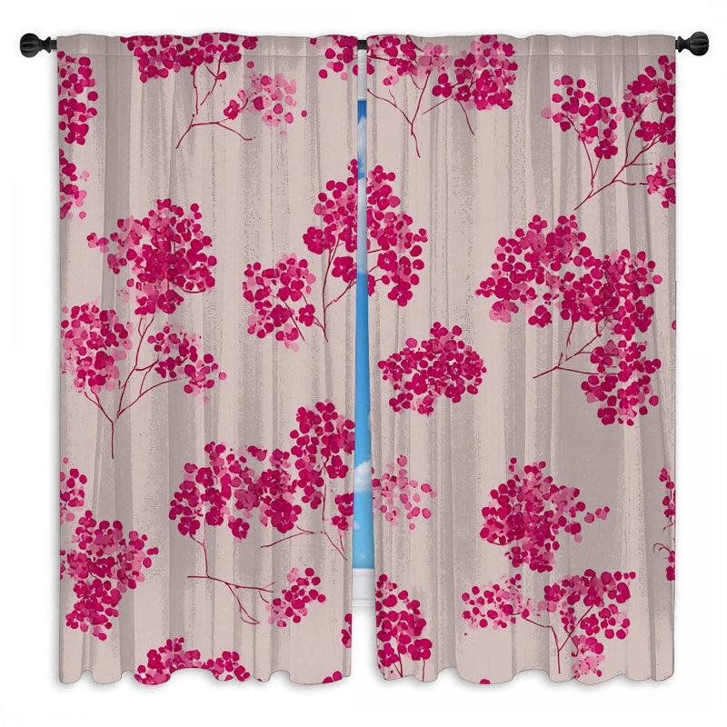 Motif de rideaux de fenêtre à motif floral transparent et obscurcissant - 2 panneaux, 20 po x 50 po - 2 panneaux