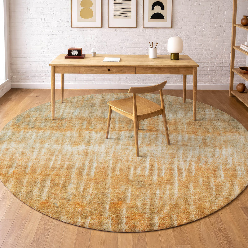 Premium Machine Washable Mayfield AMF2317 Casual Rug, 8' Round, Copper