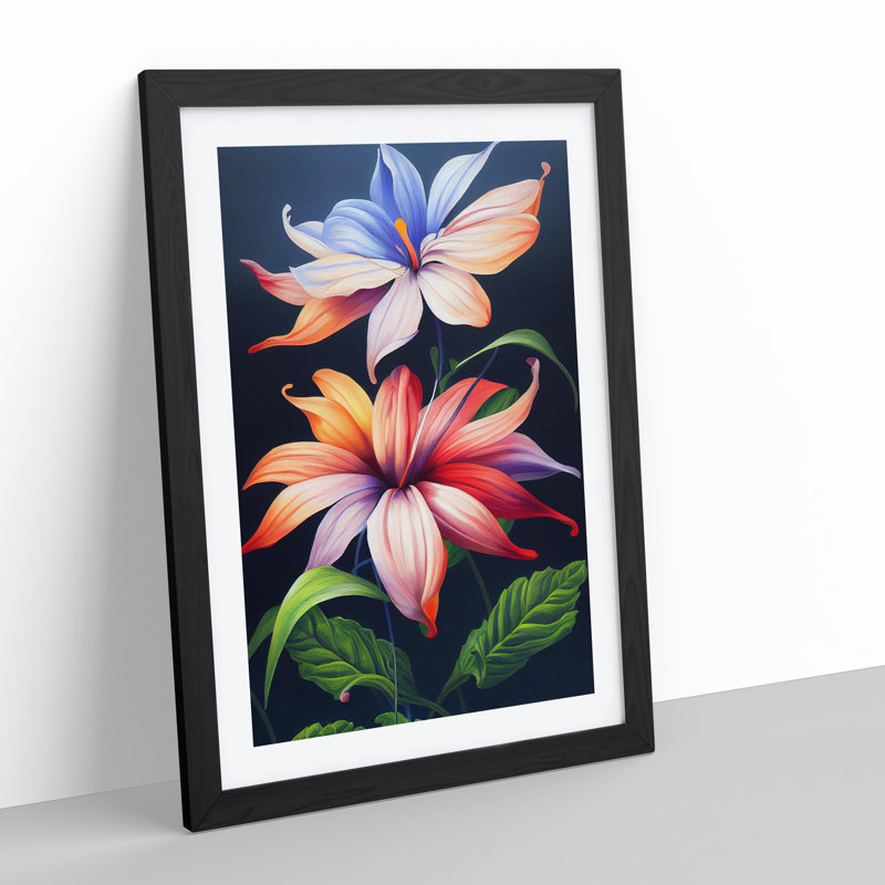 Otherworldly Flowers - Framed Print, Black, 64cm H x 46cm W x 2cm D