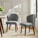 Palmdale Mid-Century Modern Upholstered Dining Chair with Solid Wood Leg