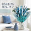 Bouquet de fleurs séchées bleues - 43 cm (17 pouces) - Composition florale bohème en herbes de la pampa naturelles - Centre de table pour la maison