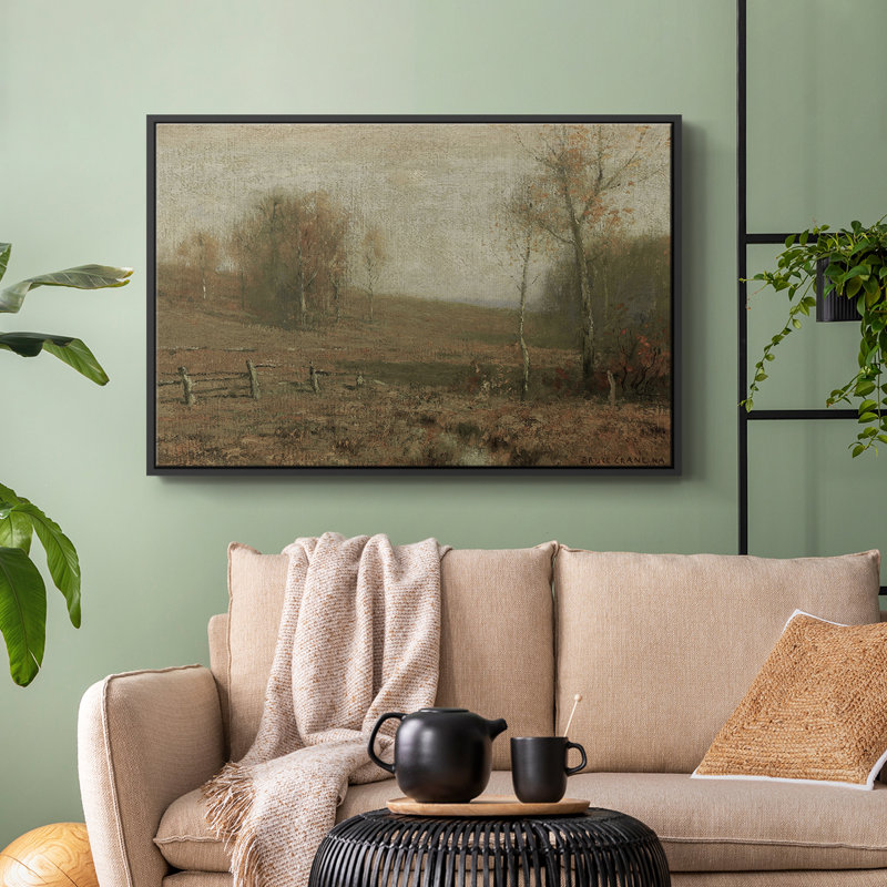 «Vintage Landscape -DC XXXIX» sur toile, Toile avec cadre flottant noir, H 27 po x l 41 po x P 2 po
