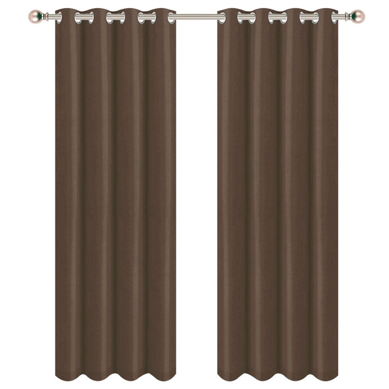 Baarde Blackout Curtain Single Panel, Chocolate, 54" x 84"