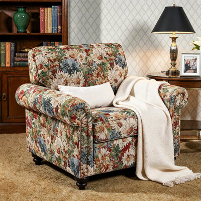 Upholstered Cotton Blend Armchair