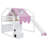 Wooden Loft Bed House-shaped Frame with a Tent-973162873-973162878