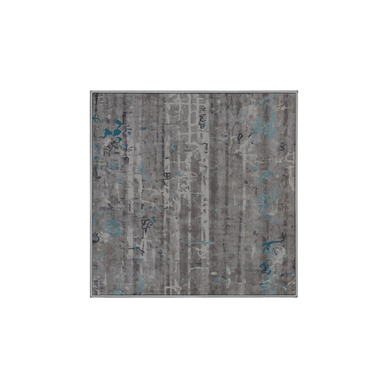 Tapis gris soyeux et moelleux, Rectangle 2 pi x 3 pi