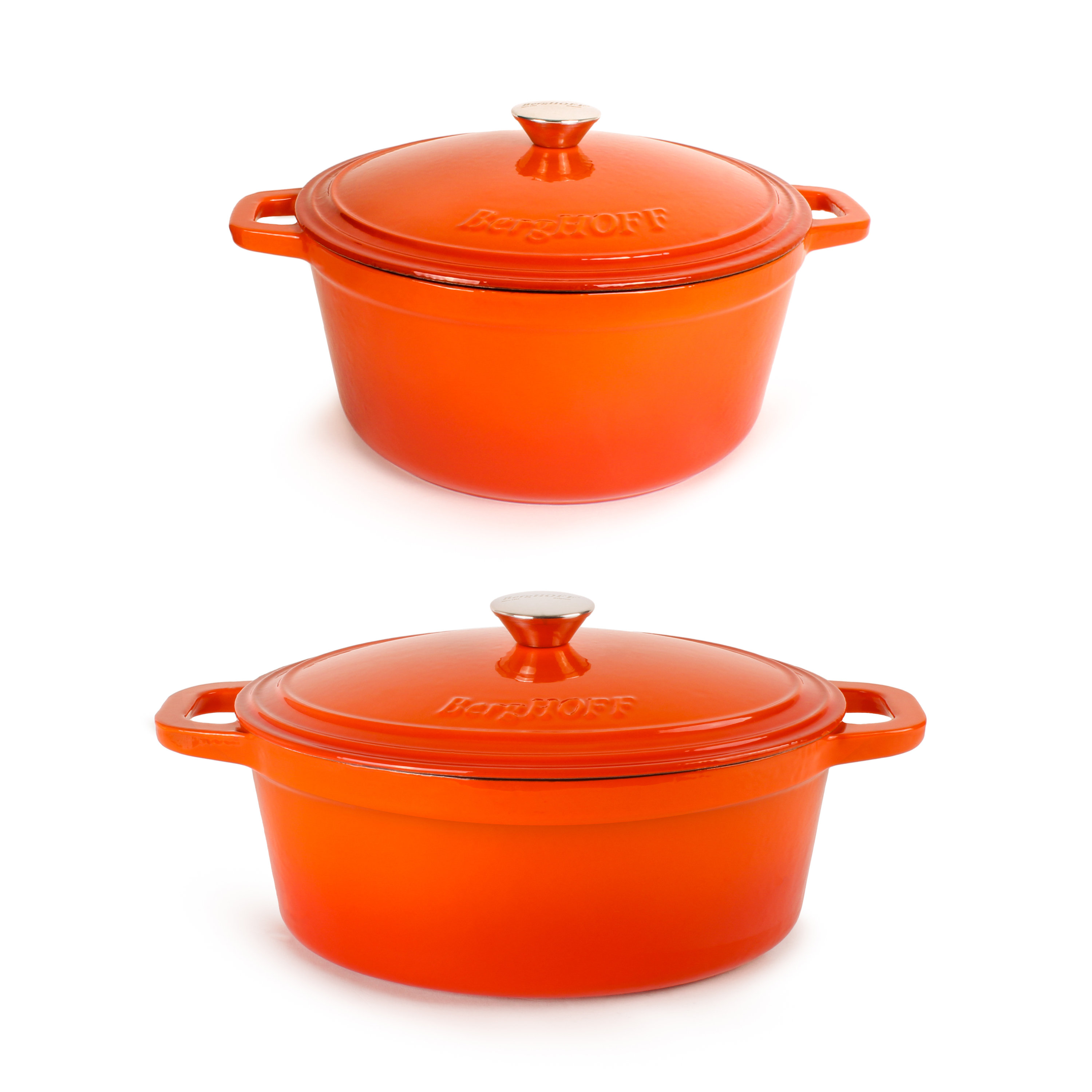 BergHOFF Neo 8 qt Cast Iron Oval Covered Casserole, Red