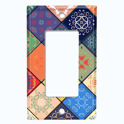 Patterned 1 - Gang Rocker Standard Wall Plate