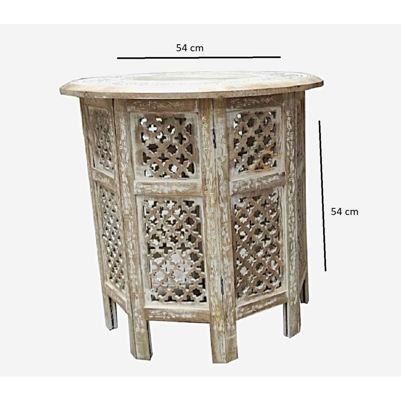 Abbeyville Frame End Table, 54cm H x 54cm W x 54cm D, Beige