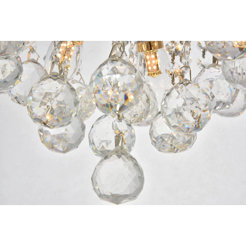 Lustre empire en cristal 6 lumières Stoller, Chrome, Coupe royale