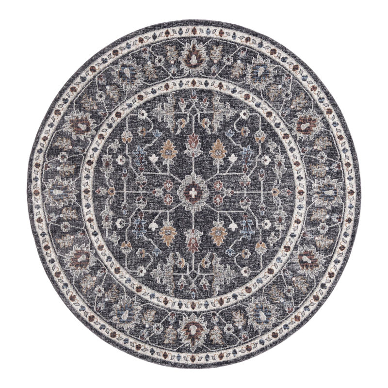 Erica Floral Indoor Rug, Round 7'