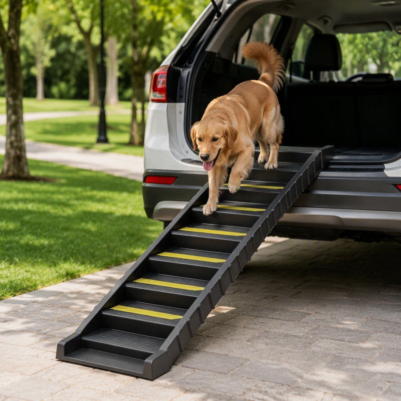 Rampe d'escalier pliable pour animaux, Black