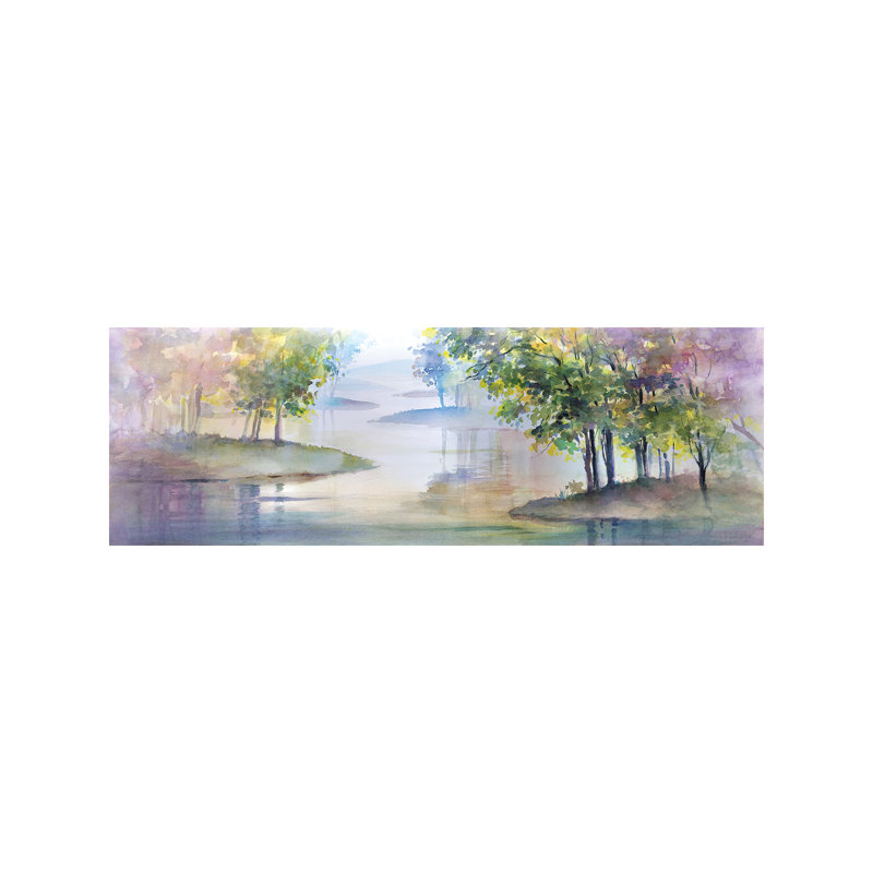 Meandering Lake II by Theresa Heidel - Wrapped Canvas Panoramic Painting, 152.4 cm H x 50.8 cm W x 1.91 cm D