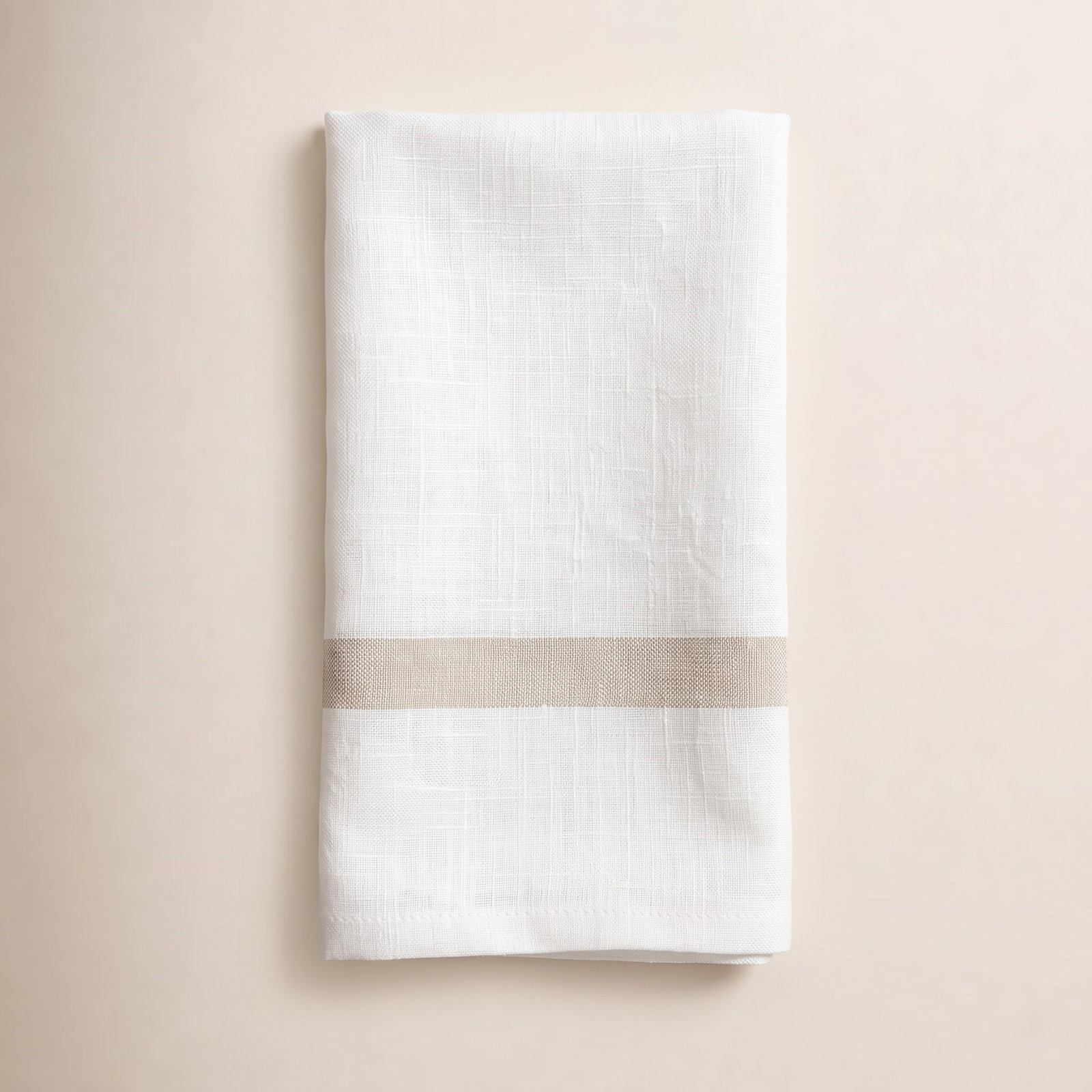 Reversible Linen Napkin, White/Natural