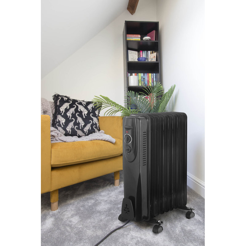 Belfry Heating Reginald Electric Radiator Space Heater with Adjustable Thermostat, Black, 2000