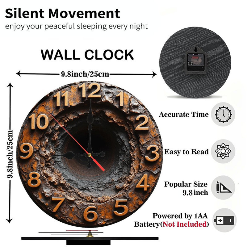 Horloge murale rustique en cuivre