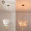Lustre tambour 5 lumières artisanales en rotin fait à la main 21 po avec finition laiton poli pour la chambre à coucher-1711651623