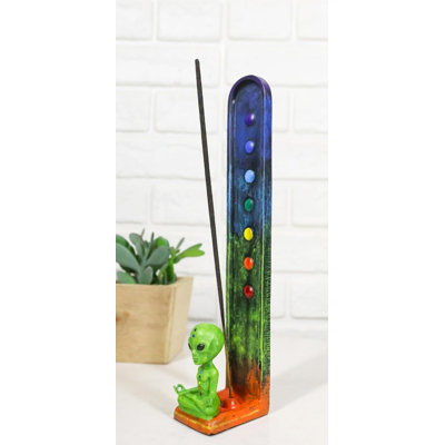 Figurine de brûleur vert encens vert Alien avec 7 zones de chakra