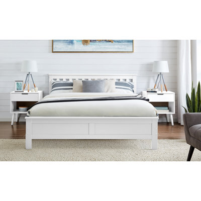 Codman Solid Wood Painted Bed Frame - Modern Farmhouse Style