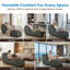 Chaise longue en velours courbé avec housse amovible, gris foncé-23552916