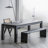 78.74" Black Rectangular Solid Wood Dining Table-1759357437