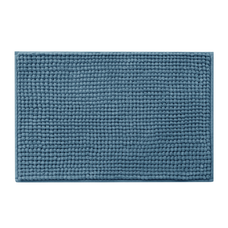 Tapis pour salle de bain Azriah Luxury Chenille, L 20 po x L 32 po, Bleu pierre