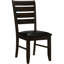 2 chaises d'appoint pour la salle à manger - Cappuccino, siège rembourré en mousse noire, siège rembourré Cappuccino, table