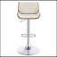 Tabouret de bar réglable écru et chrome