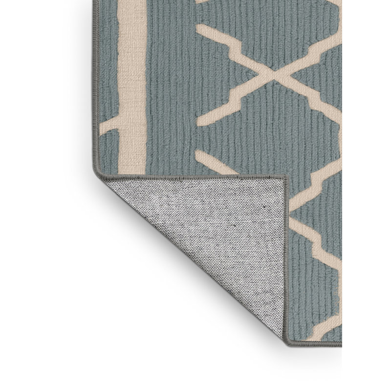 Machine Washable Trellis Gray Area Rug, Rond 6 pi