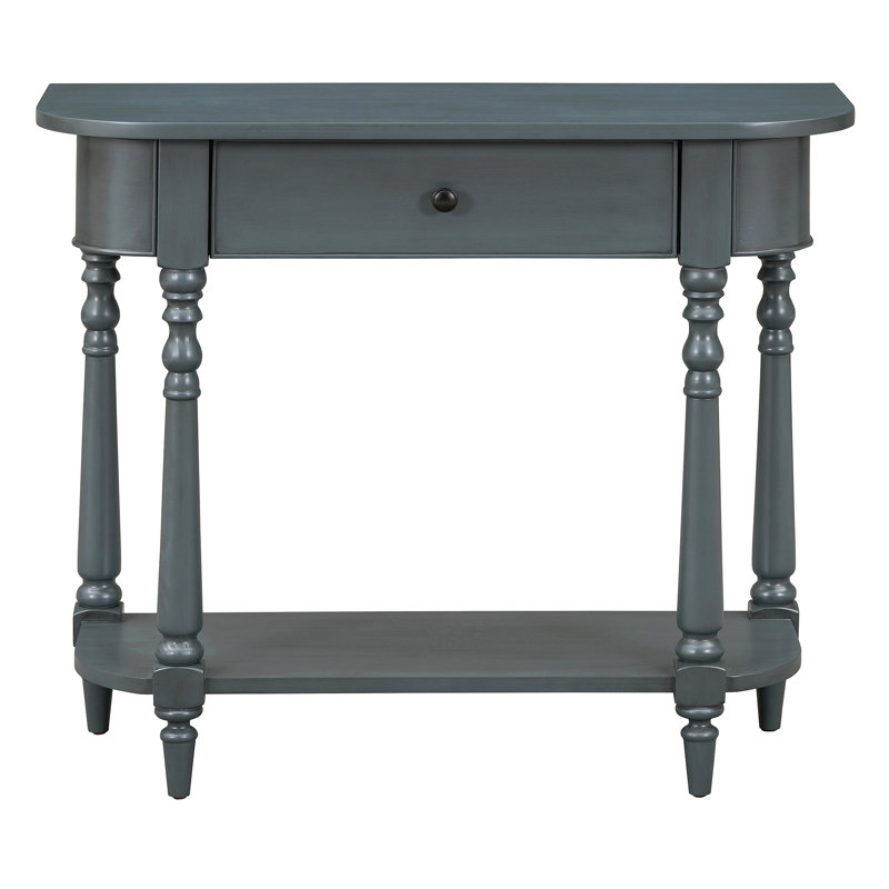 Retro Corner-curved Console Table, Navy