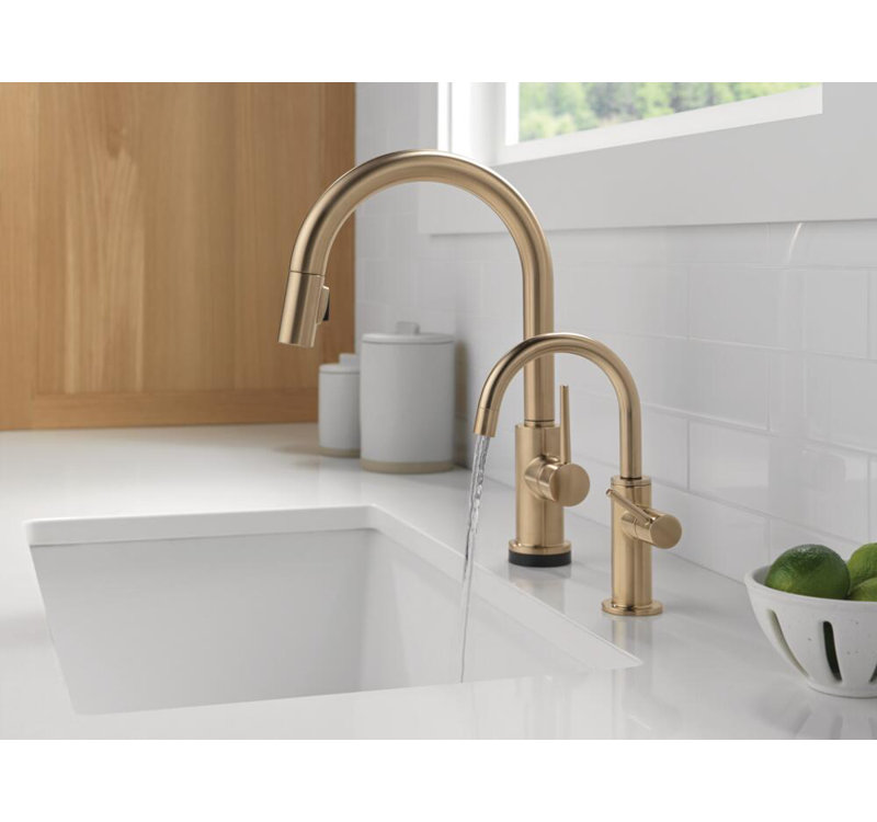 Other Contemporary Round Beverage Faucet, Champagne Bronze