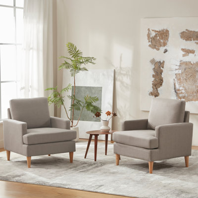 Armchair With Solid Wood Legs Set Of 2