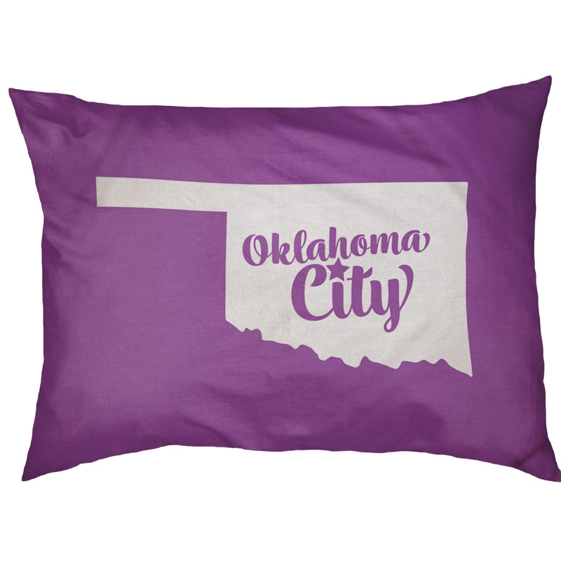 Coussin d’intérieur pour chien oklahoma city oklahoma, Grand (l 50 po x P 40 po x H 7 po), Violet