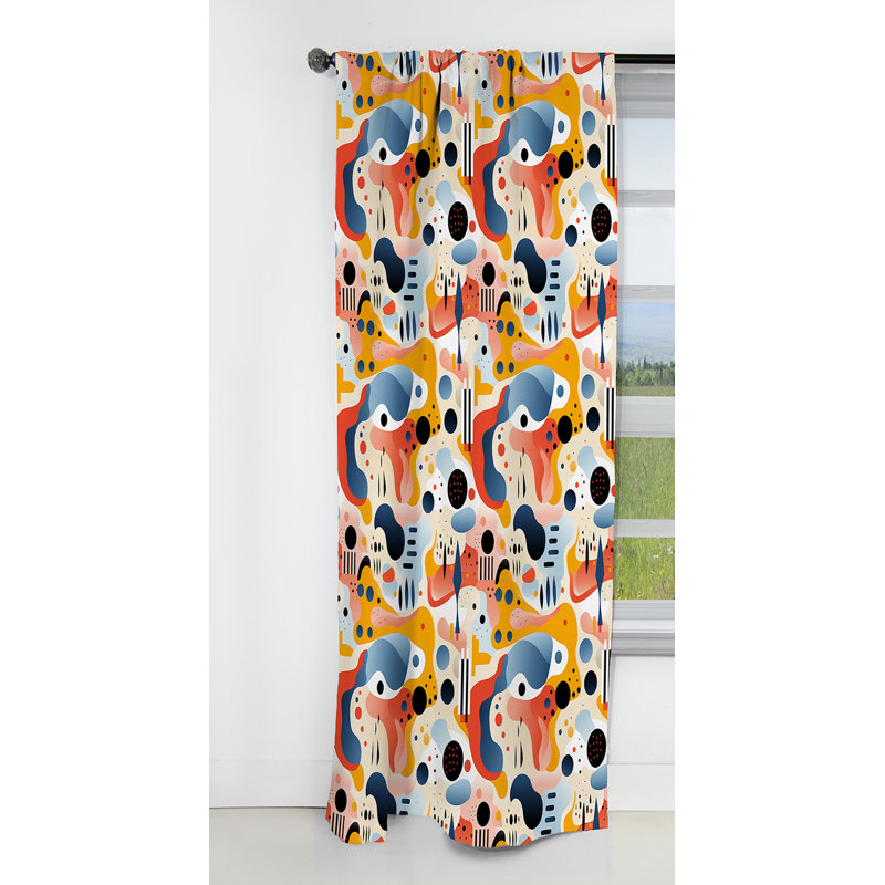 Motif de jeu avec coloré géométrique III - rideau occultant géométrique abstrait - 1 panneaux, L 52 po x L 63 po