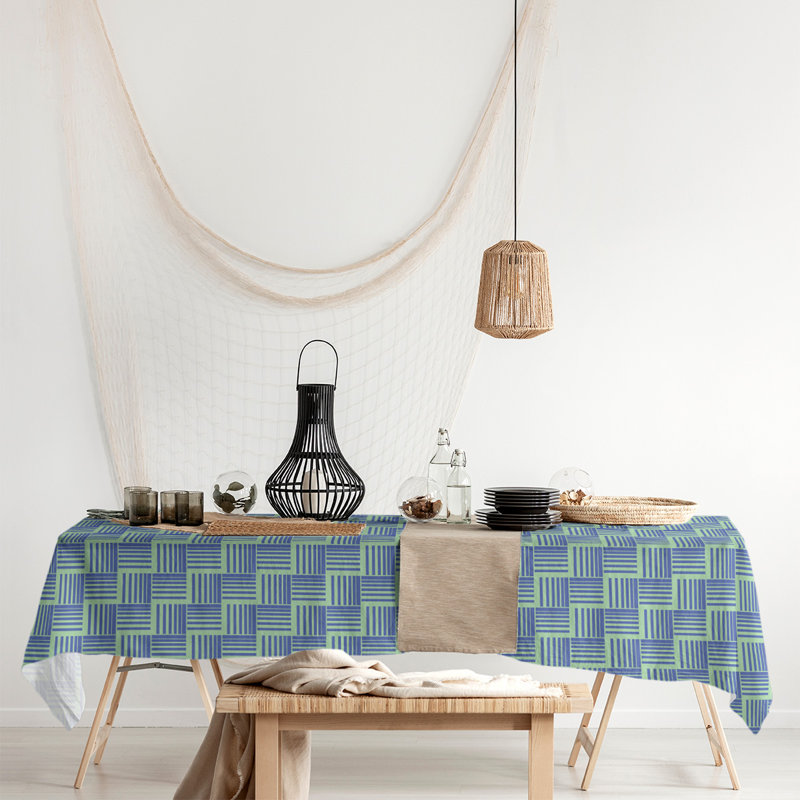 Rayures nattes classiques Nappe, Vert/bleu