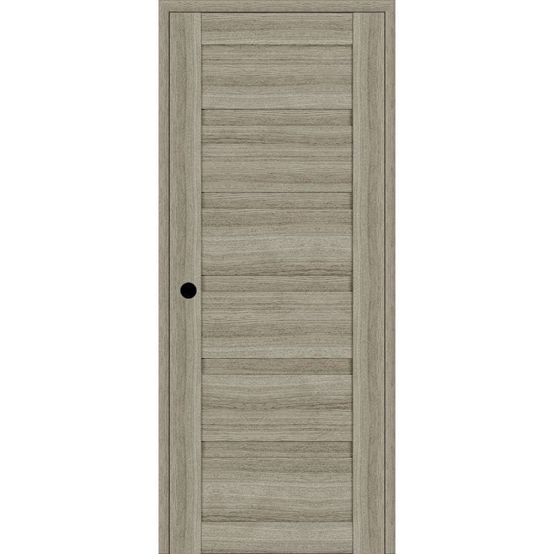 Porte intérieure pré-suspendue en bois manufacturé lambrissé Louver DIY-FRIENDLY, 17,75 po x 83,23 po, Shambor, Droite