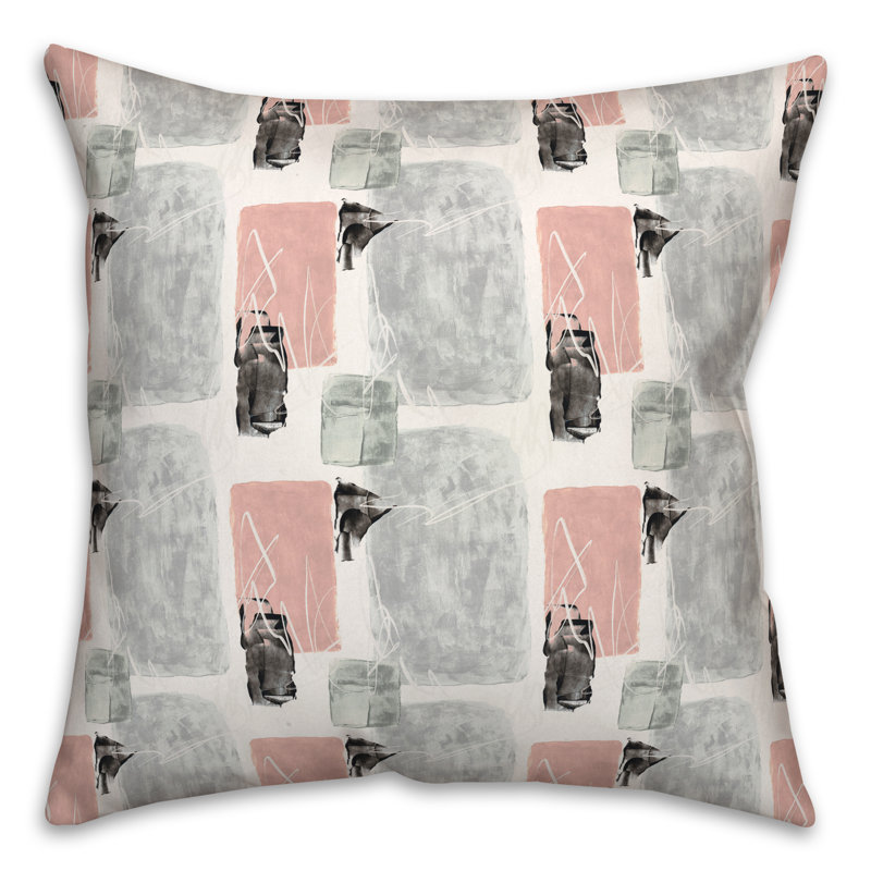 Abstract Spun Polyester Throw Pillow