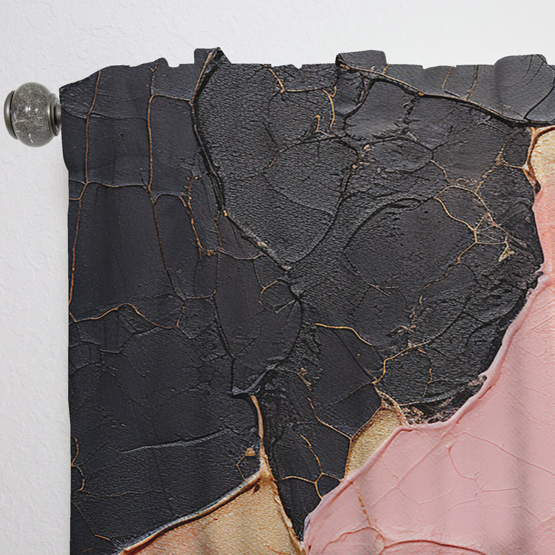 Loire Minimalism Pink Potteries I - Modern Velvet Curtain - Room Darkening - 1 Panel, 52" W x 63" L