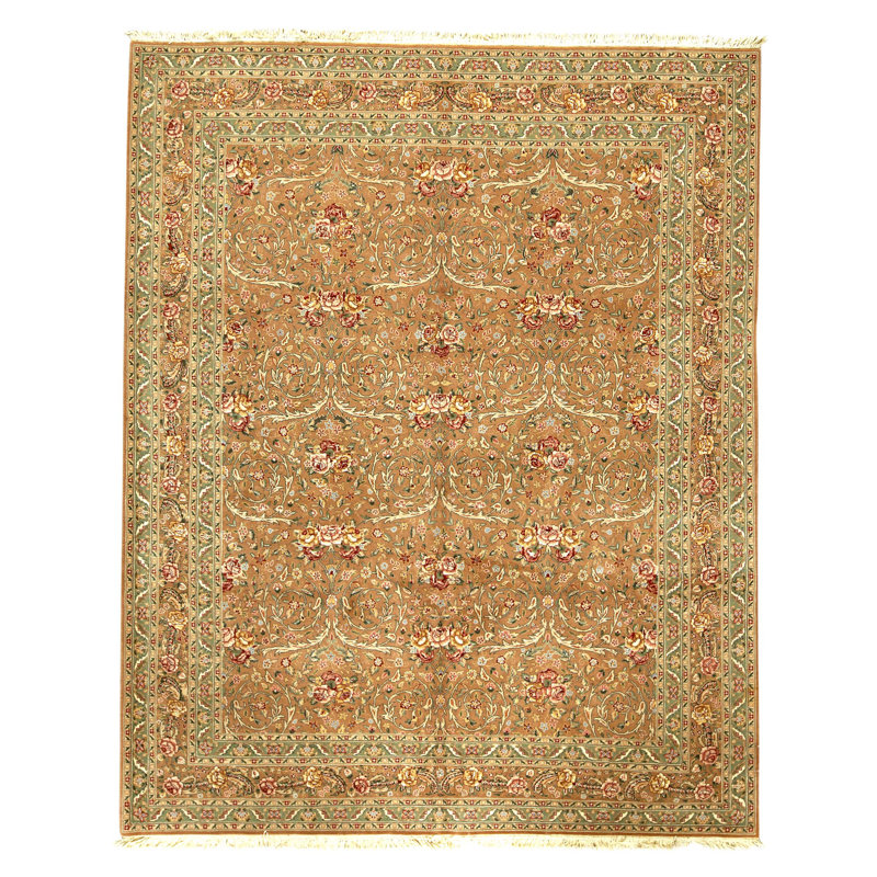 Tapis brun noué à la main de haute qualité