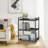 3-tier Utility Cart With Wheels Outdoor Rolling Metal Storage Organizer-100005651