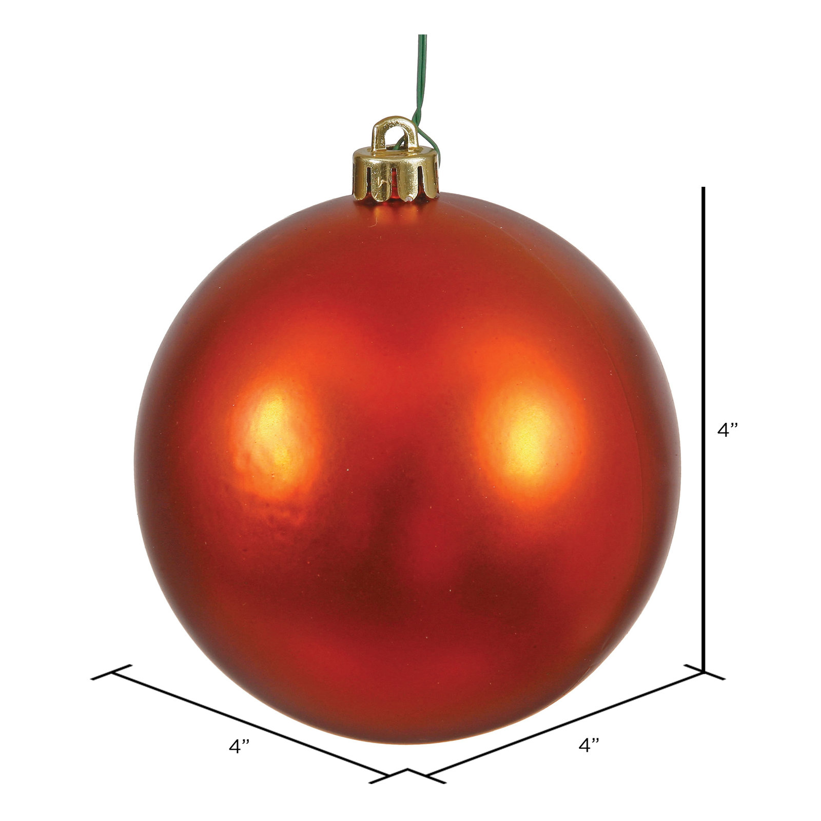 The Holiday Aisle® 4" Shatterproof Bauble, Burnish Orange