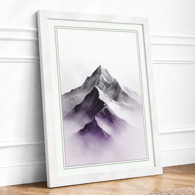 Mountain in Mist Japandi - Framed Print