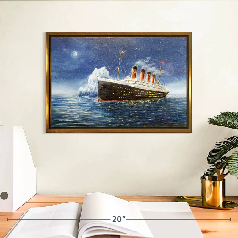 Titanic, Cadre flottant doré, 13 po x 9 po