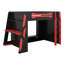 Lit mezzanine double pleine grandeur avec bureau, tablettes multiples et lumière RVB-354338101