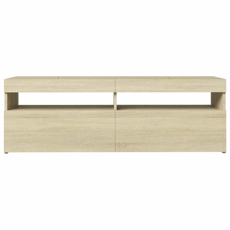 Stankiewicz TV Cabinet with LED Lights 120x35x40 cm, Brown