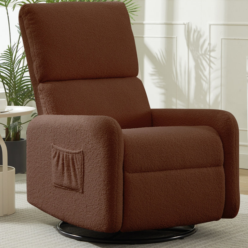 360°Swivel Chair, Rocking Chair with Side Pockets, Deep Cushioned Seat, Rocker Chair with Steel Structure Base,  Swivel Chairs for Living Room, Bedroom
