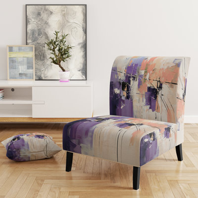 Paper Euphoria I - Upholstered Contemporary Slipper Chair, Orange Accent Chair