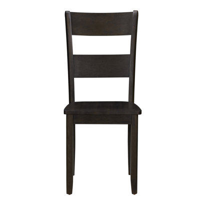 Chaises d'appoint en noyer vieilli (2) - transitionnel avec dossier pour les heures de repas ordinaires, rectangulaire, solide, finition chaude rustique, pieds fuselés élégants (2 pièces) transitionnel, utilisation régulière