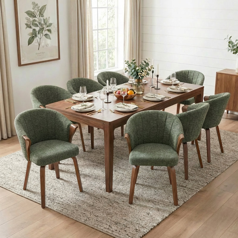 Milano Upholstered Dining Chair, Green